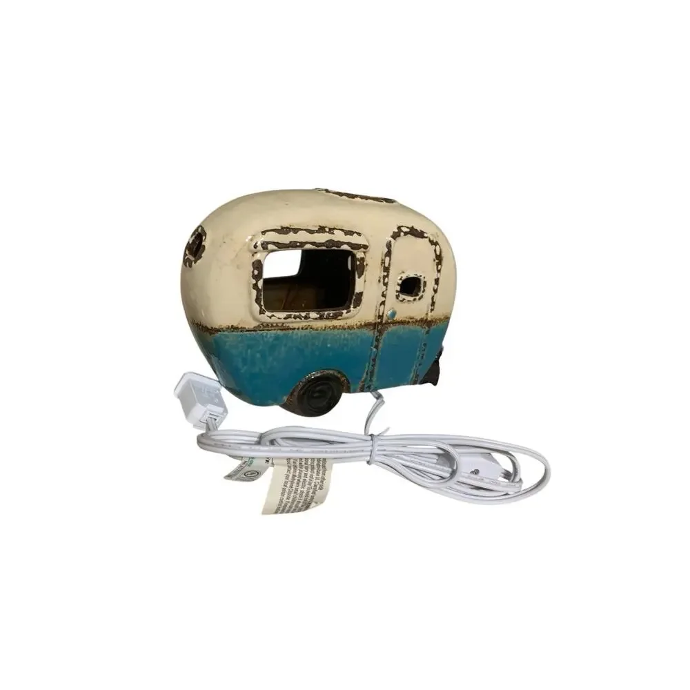 Ceramic Camper Trailer Rv Night Light 7 1/2 inch Long Lamp